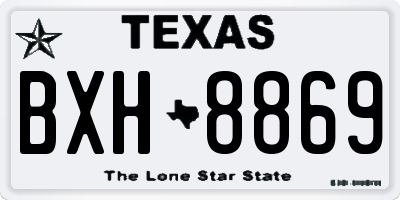 TX license plate BXH8869
