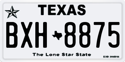 TX license plate BXH8875