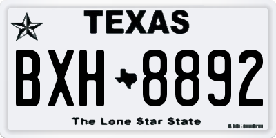 TX license plate BXH8892