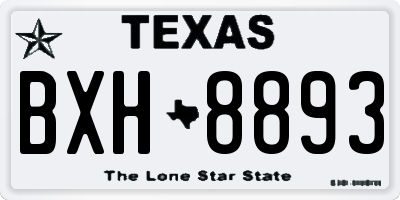 TX license plate BXH8893