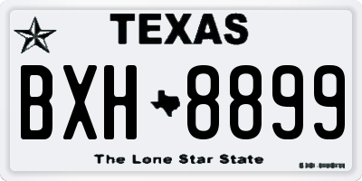 TX license plate BXH8899