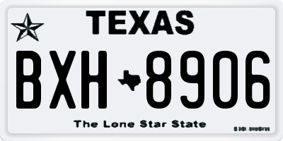 TX license plate BXH8906