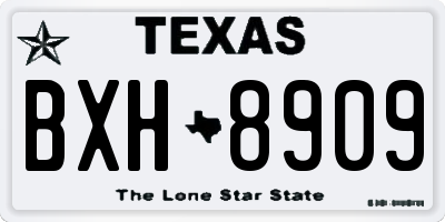 TX license plate BXH8909