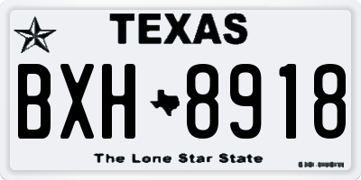 TX license plate BXH8918