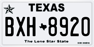 TX license plate BXH8920