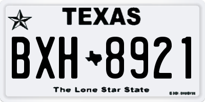 TX license plate BXH8921
