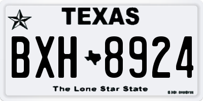 TX license plate BXH8924