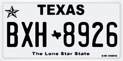 TX license plate BXH8926