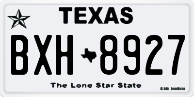 TX license plate BXH8927