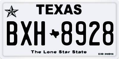 TX license plate BXH8928