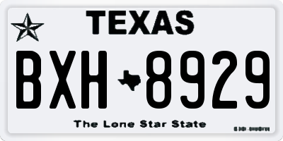 TX license plate BXH8929