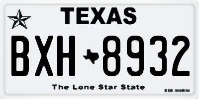 TX license plate BXH8932