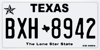 TX license plate BXH8942
