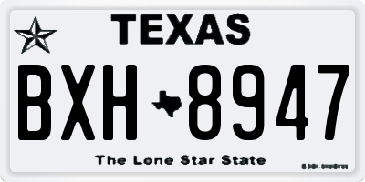 TX license plate BXH8947