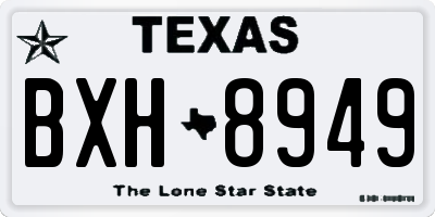 TX license plate BXH8949