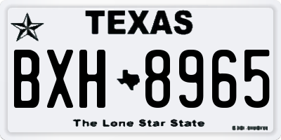 TX license plate BXH8965