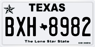 TX license plate BXH8982
