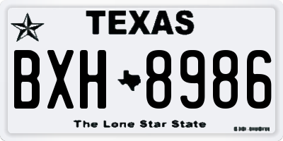 TX license plate BXH8986