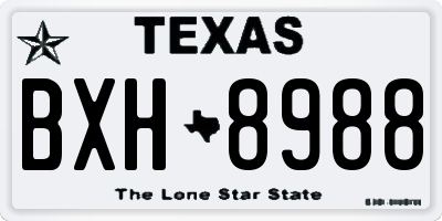 TX license plate BXH8988