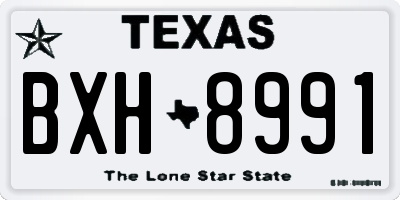 TX license plate BXH8991