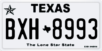 TX license plate BXH8993