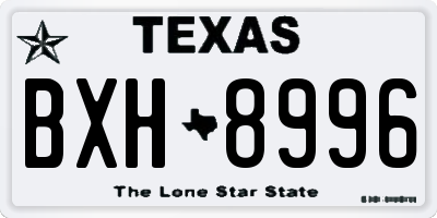 TX license plate BXH8996