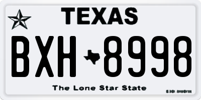 TX license plate BXH8998