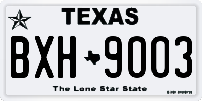 TX license plate BXH9003