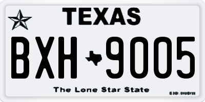 TX license plate BXH9005