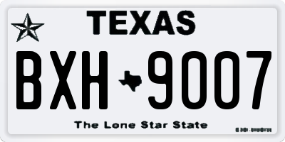TX license plate BXH9007