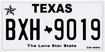 TX license plate BXH9019