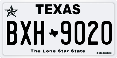 TX license plate BXH9020