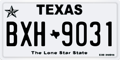 TX license plate BXH9031