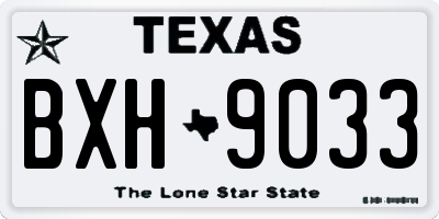 TX license plate BXH9033