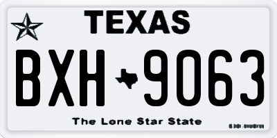 TX license plate BXH9063
