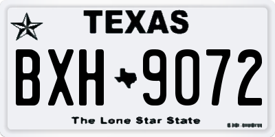 TX license plate BXH9072