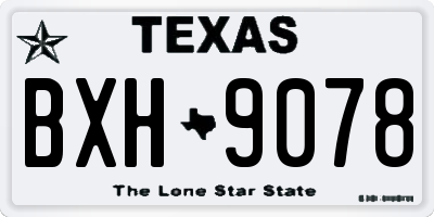 TX license plate BXH9078