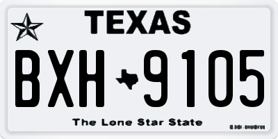 TX license plate BXH9105