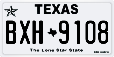 TX license plate BXH9108