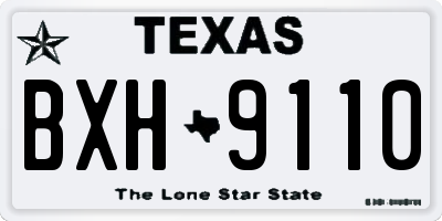TX license plate BXH9110