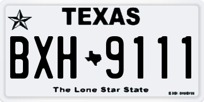 TX license plate BXH9111