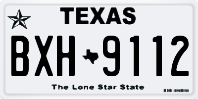 TX license plate BXH9112