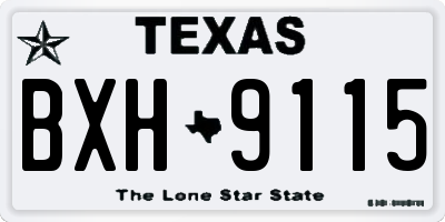 TX license plate BXH9115