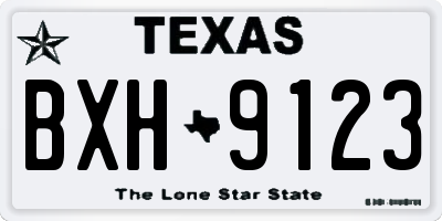 TX license plate BXH9123