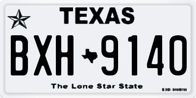 TX license plate BXH9140