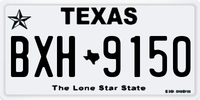 TX license plate BXH9150