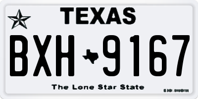 TX license plate BXH9167