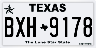 TX license plate BXH9178