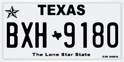 TX license plate BXH9180