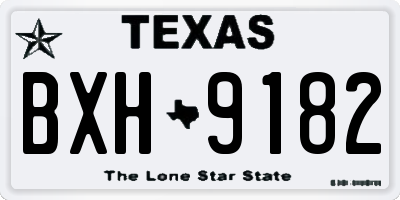 TX license plate BXH9182